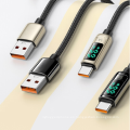 Cable de datos inteligente de trenza con pantalla LED